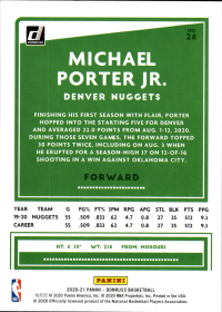 Michael Porter Jr - Panini Donruss Base Set 2020-21, Nr. 26