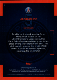 Marquinhos - Topps Paris Saint-Germain Official Team Set 2023-24, Nr. 5