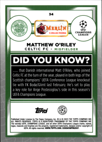 Matthew O'Riley - Topps Merlin Chrome UEFA Club Competitions Base Set 2022-23, Nr. 34 – Rookie Card
