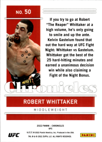 Robert Whittaker - Panini Chronicles UFC Base Set 2022, Nr. 50