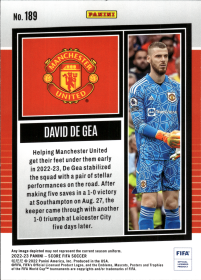 David de Gea - Panini Score FIFA Base Set 2022-23, Nr. 189