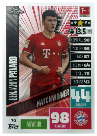 Benjamin Pavard - Topps Chrome Match Attax Bundesliga Matchwinner 2020-21, Nr. 70