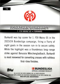 Jonathan Burkardt - Topps Chrome Sapphire Bundesliga Base Set 2024-25, Nr. 73