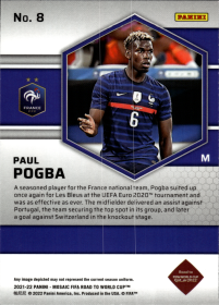 Paul Pogba - Panini Mosaic FIFA Road to World Cup Base Set 2021-22, Nr. 8