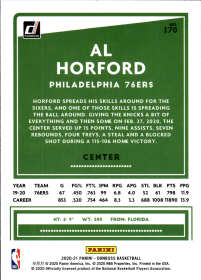 Al Horford - Panini Donruss Base Set 2020-21, Nr. 170