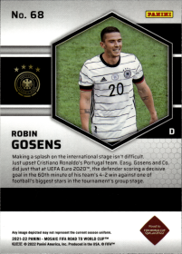 Robin Gosens - Panini Mosaic FIFA Road to World Cup Base Set 2021-22, Nr. 68