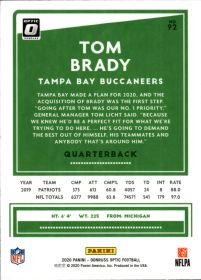 Tom Brady - Panini Donruss Optic Base Set 2020, Nr. 92
