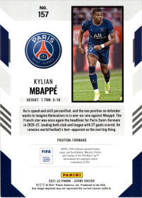 Kylian Mbappé - Panini Score Base Set 2021-22, Nr. 157