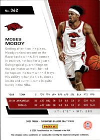 Moses Moody - Panini Chronicles Draft Picks Playoff 2021, Nr. 362 – Rookie Card