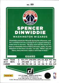 Spencer Dinwiddie - Panini Donruss Base Set 2021-22, Nr. 89