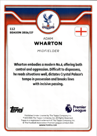 Adam Wharton - Topps Flagship Premier League Base Set 2026-27, Nr. 112