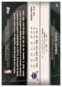 Sion James - Topps Chrome Black Base Set 2025-26, Nr. 133 – Rookie Card, Nummeriert, Gold Refractor