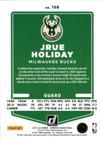 Jrue Holiday - Panini Donruss Base Set 2021-22, Nr. 108