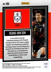 Heung-Min Son - Panini Score FIFA Base Set 2022-23, Nr. 106