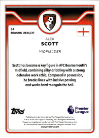 Alex Scott - Topps Flagship Premier League Base Set 2026-27, Nr. 54