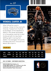 Wendell Carter Jr. - Panini Contenders Season Ticket 2021-22, Nr. 27