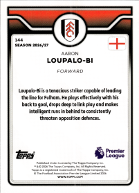 Aaron Loupalo-Bi - Topps Flagship Premier League Base Set 2026-27, Nr. 144 – Rookie Card