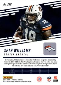 Seth Williams - Panini Prestige Base Set 2021, Nr. 236 – Rookie Card, Xtra Points Astral