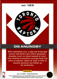 OG Anunoby - Panini Recon Base Set 2021-22, Nr. 123