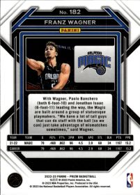 Franz Wagner - Panini Prizm Base Set 2022-23, Nr. 182
