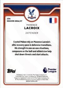 Maxence Lacroix - Topps Flagship Premier League Base Set 2026-27, Nr. 106