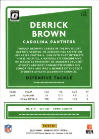 Derrick Brown - Panini Donruss Optic Base Set 2020, Nr. 114 – Rookie Card