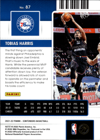 Tobias Harris - Panini Contenders Season Ticket 2021-22, Nr. 87