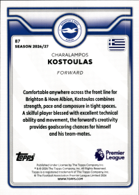 Charalampos Kostoulas - Topps Flagship Premier League Base Set 2026-27, Nr. 87