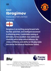 Amir Ibragimov - Topps Chrome Premier League Base Set 2025-26, Nr. 132 – Rookie Card