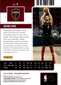 Kevin Love - Panini Contenders Season Ticket 2021-22, Nr. 8