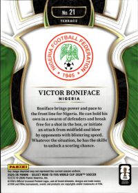 Victor Boniface - Panini Select FIFA Road to World Cup Terrace 2025-26, Nr. 21