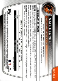 Nate George - Topps Bowman Chrome Prospects 2025, Nr. BCP-184