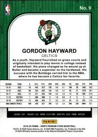 Gordon Hayward - Panini Hoops Premium Stock Base Set 2019-20, Nr. 9
