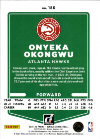 Onyeka Okongwu - Panini Donruss Base Set 2021-22, Nr. 180