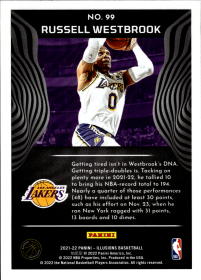 Russell Westbrook - Panini Illusions Base Set 2021-22, Nr. 99 – Trophy Collection Orange
