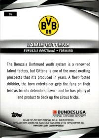 Jamie Gittens - Topps Chrome Sapphire Bundesliga Base Set 2024-25, Nr. 26