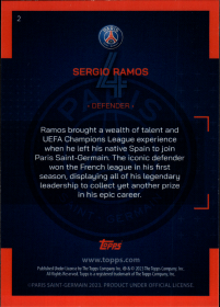 Sergio Ramos - Topps Paris Saint-Germain Official Team Set 2023-24, Nr. 2