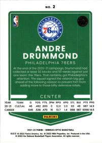 Andre Drummond - Panini Donruss Optic Base Set 2021-22, Nr. 2