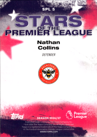 Nathan Collins - Topps Flagship Premier League Stars of the Premier League 2026-27, Nr. SPL 5 – Insert