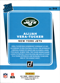 Alijah Vera-Tucker - Panini Donruss Base Set 2021, Nr. 333 – Rookie Card