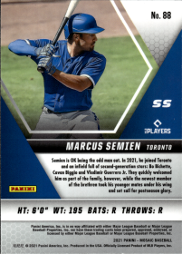 Marcus Semien - Panini Mosaic Base Set 2021, Nr. 88