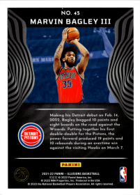 Marvin Bagley III - Panini Illusions Base Set 2021-22, Nr. 45