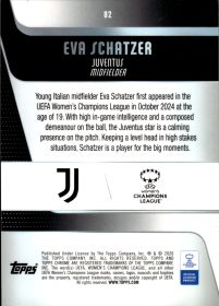 Eva Schatzer - Topps Chrome UEFA Women's Champions League Future Stars 2025-26, Nr. 82 – Nummeriert, Aqua Refractor, Insert