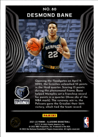 Desmond Bane - Panini Illusions Base Set 2021-22, Nr. 80