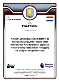 Ian Maatsen - Topps Flagship Premier League Base Set 2026-27, Nr. 39