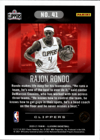 Rajon Rondo - Panini Illusions Base Set 2020-21, Nr. 41