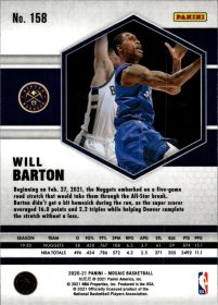 Will Barton - Panini Mosaic Base Set 2020-21, Nr. 158