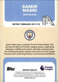 Samir Nasri - Topps Flagship Premier League Retro Threads 2026-27, Nr. RT 17 – Insert