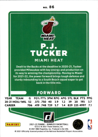 P.J. Tucker - Panini Donruss Base Set 2021-22, Nr. 86