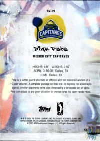 Dink Pate - Topps G League BV 2024-25, Nr. BV-29 – Insert